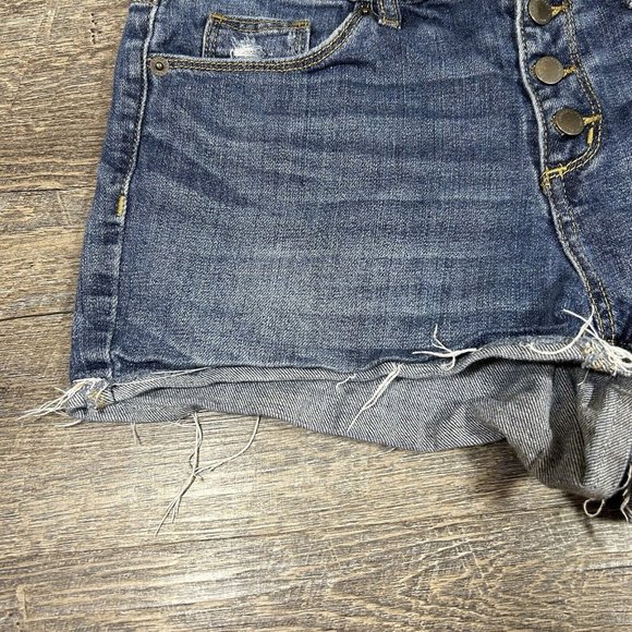 Universal Thread Womens High Rise Shortie Denim Shorts Button Fly Size 6/28R - Picture 3 of 8